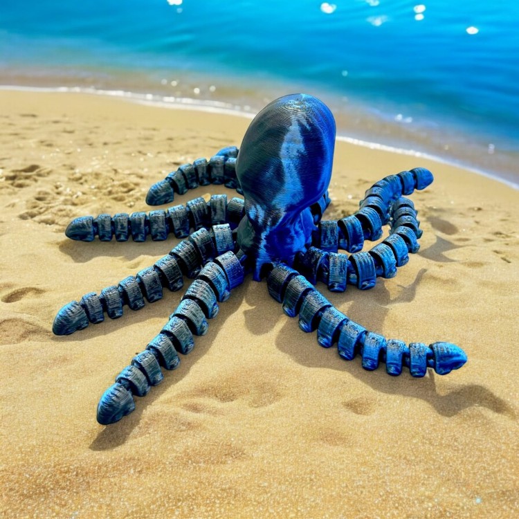 Ruchoma Ośmiornica - Czarno / Niebieska