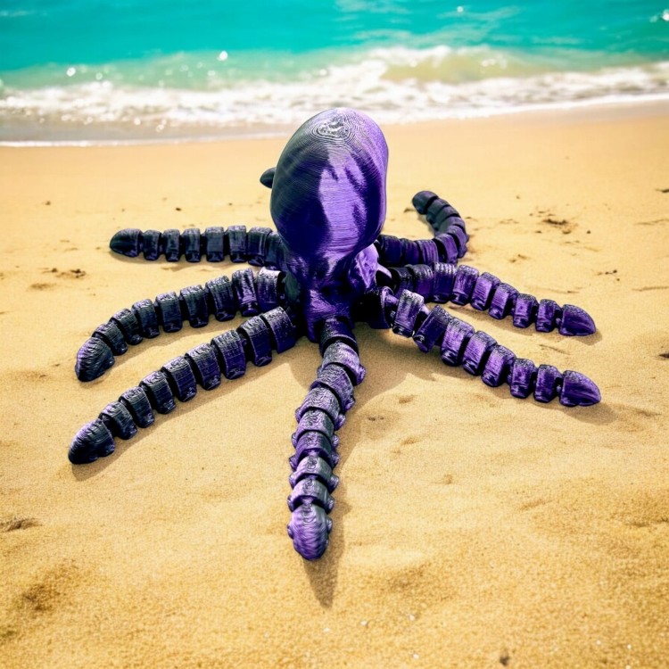 Ruchoma Ośmiornica - Czarno / Fioletowa