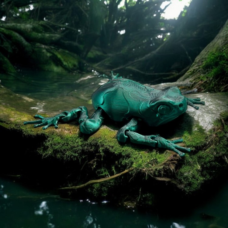 Ruchoma żaba Darcy - Czarno / Zielona
