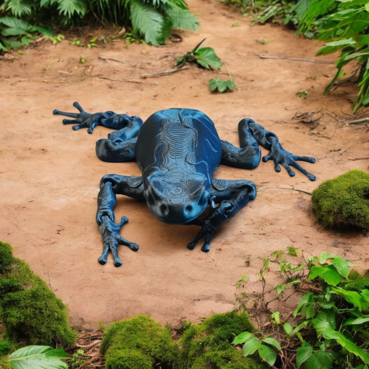 Ruchoma żaba Darcy - Czarno / Niebieska