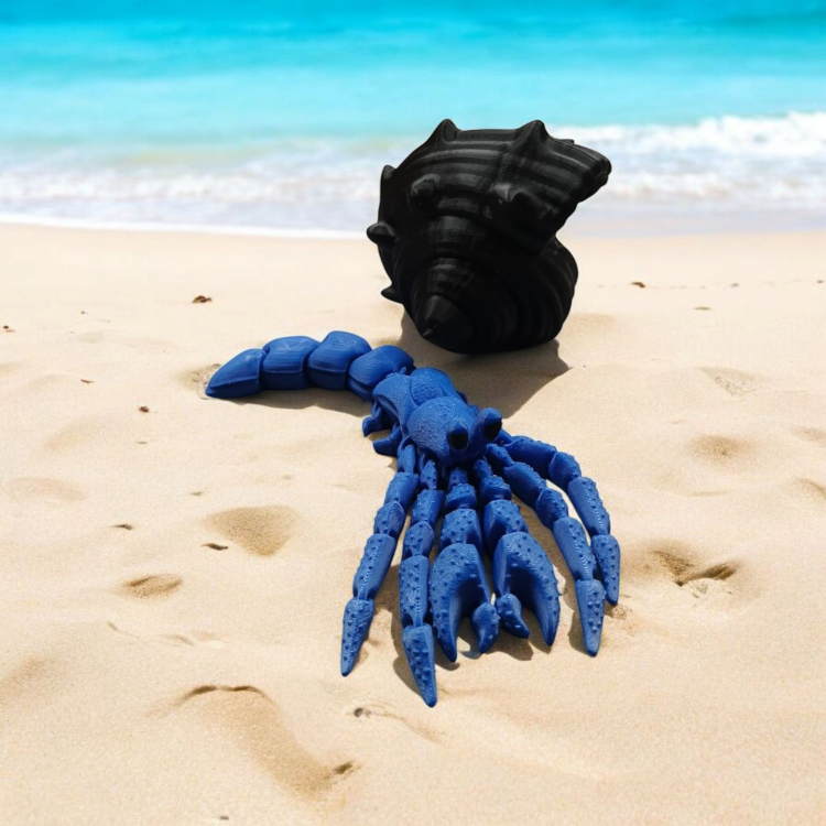 Ruchomy Krab Pustelnik Hermes - Niebieski