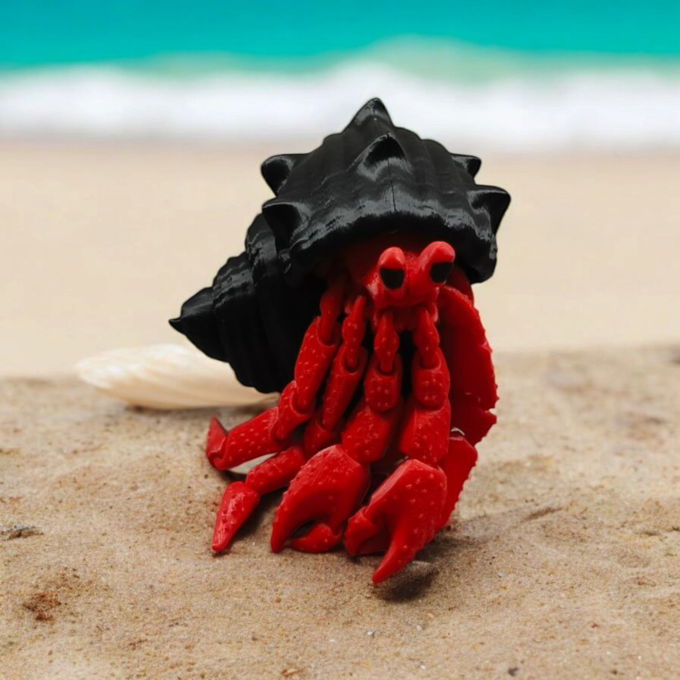 Ruchomy Krab Pustelnik Hermes - Czerwony