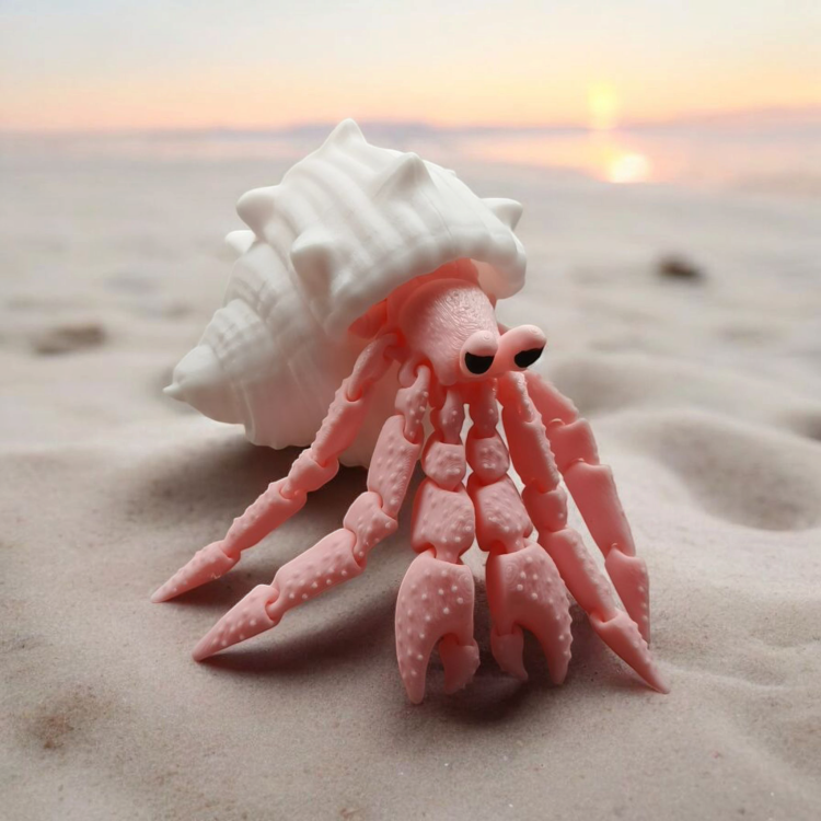 Ruchomy Krab Pustelnik Hermes - Różowy