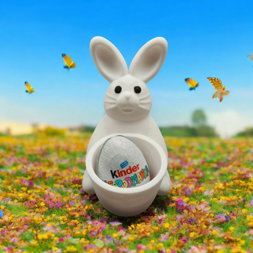 Zajączek z koszyczkiem - Biały