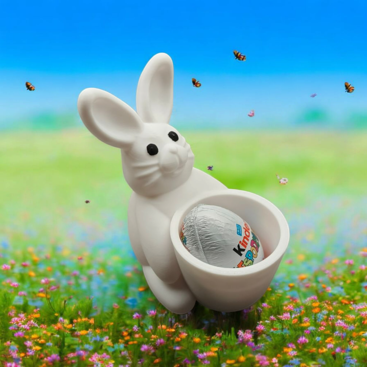 Zajączek z koszyczkiem - Biały