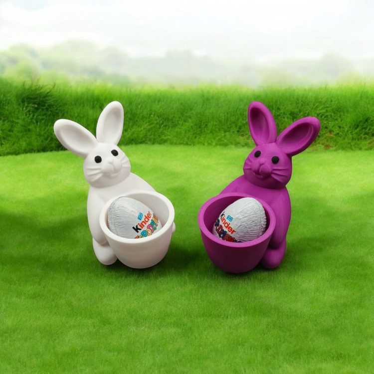 Zajączek z koszyczkiem - Biały