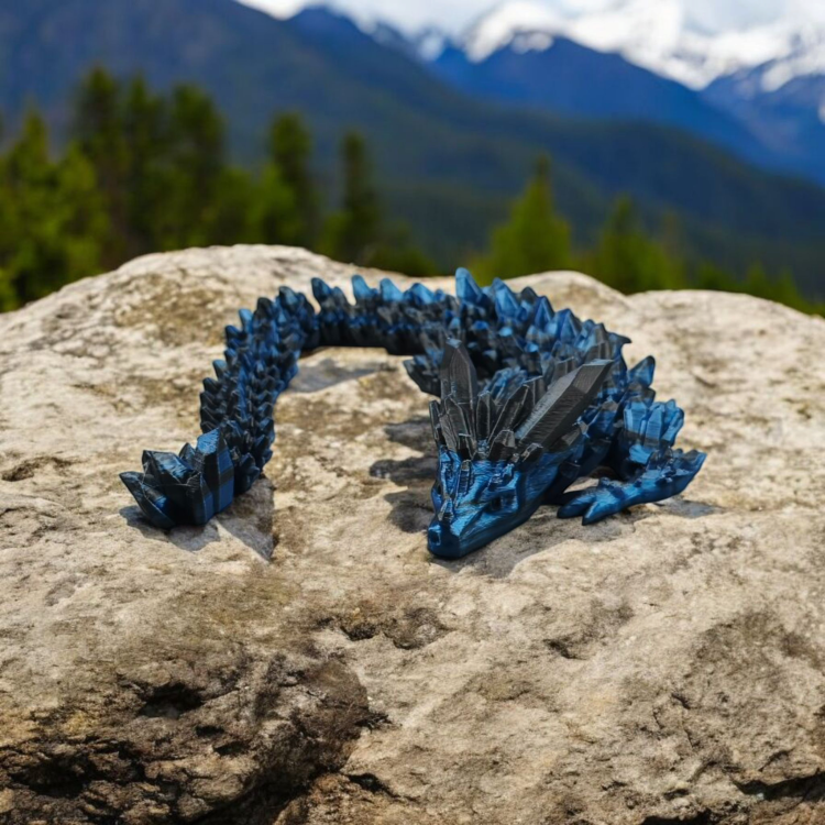 Smok kryształowy - Czarno / Niebieski