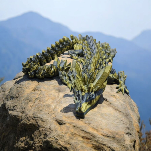 Smok kryształowy - Czarno / Złoty