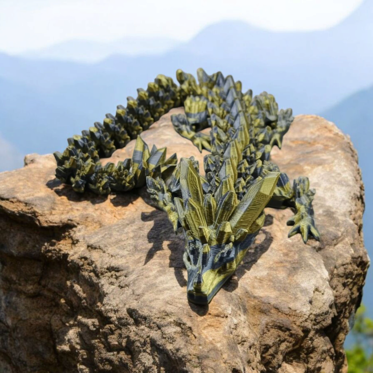 Smok kryształowy - Czarno / Złoty