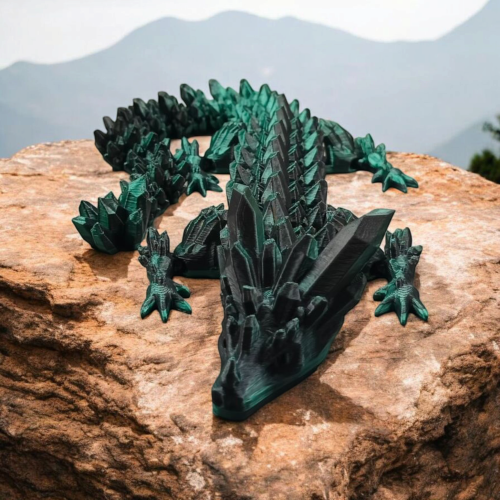 Smok kryształowy - Czarno / Turkusowy