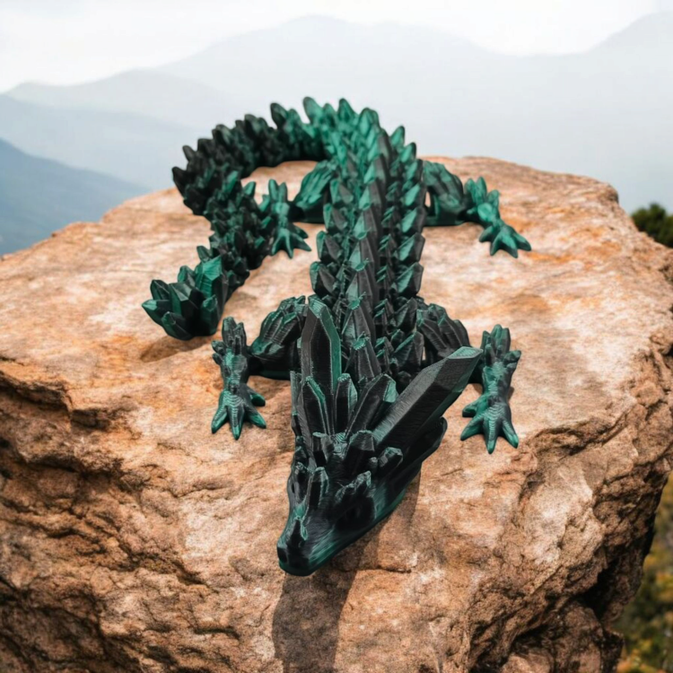 Smok kryształowy - Czarno / Turkusowy