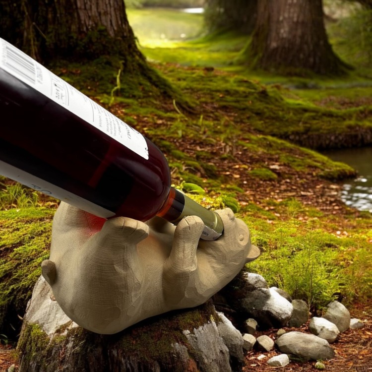 Stojak na Wino Miś - Drewno