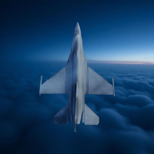 Samolot F-16 Fighting Falcon skala 1:44 - Szaro-Czarny