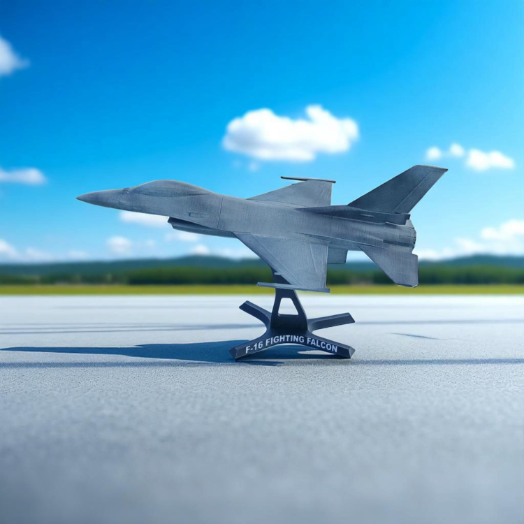 Samolot F-16 Fighting Falcon skala 1:44 - Szaro-Czarny