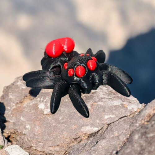 Minis Pająk serce - czerwony