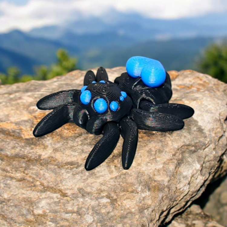 Minis Pająk serce - niebieski