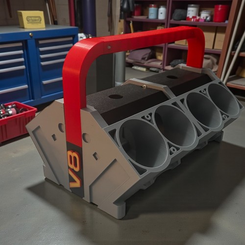 Nosidło na napoje w kształcie silnika V8