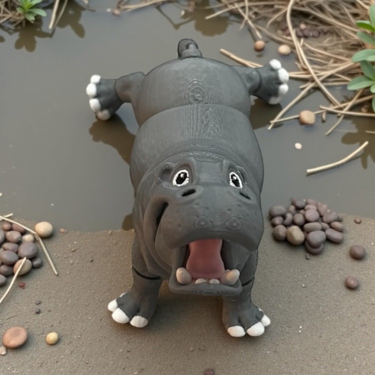 Hipopotam druk 3D