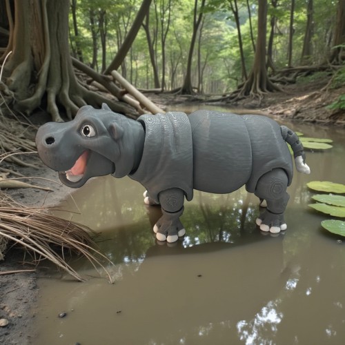 Hipopotam druk 3D
