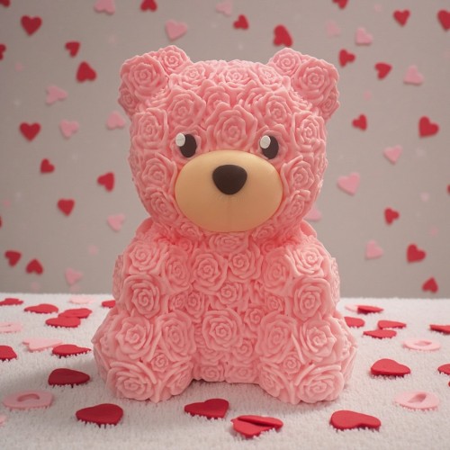 Różowy miś w różyczki