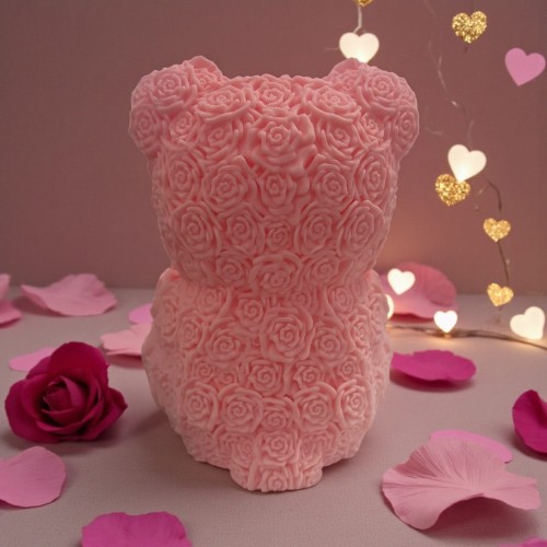 Różowy miś w różyczki