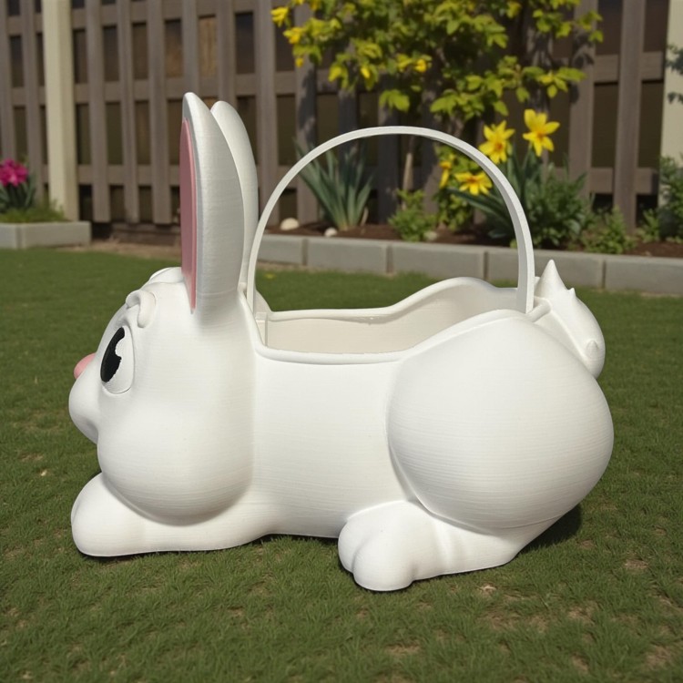 Koszyczek wielkanocny z druku 3d w kształcie królika