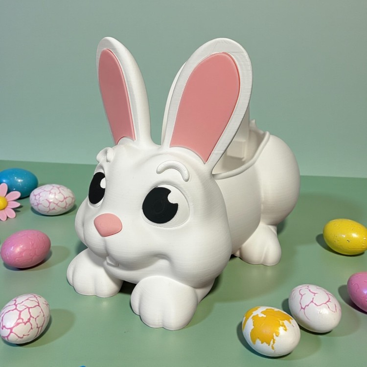 Koszyczek wielkanocny z druku 3d w kształcie królika