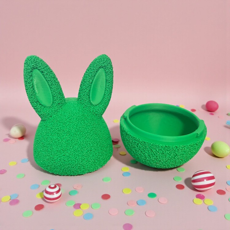 Otwierane jajko z uszami zająca - Zielone