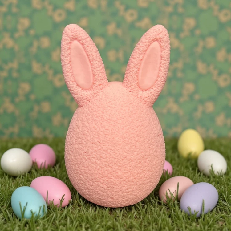 Otwierane jajko z uszami zająca - Różowe