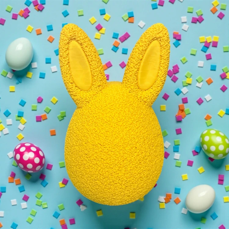 Otwierane jajko z uszami zająca - Żółte