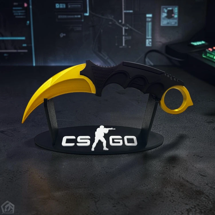 Nóż Karambit (GOLD) Dekoracja CSGO i CS2 Druk 3D