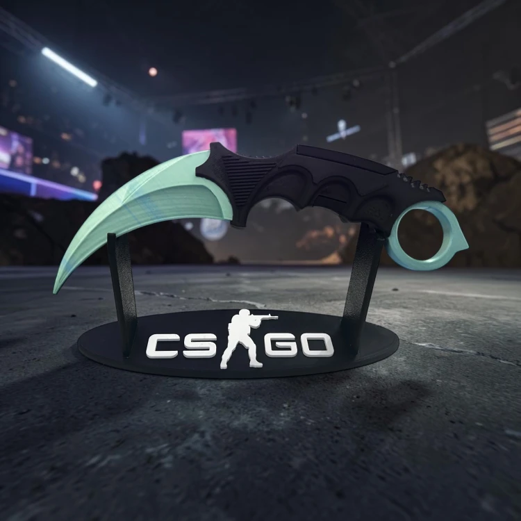 Nóż Karambit (ICE) Dekoracja CSGO i CS2 Druk 3D