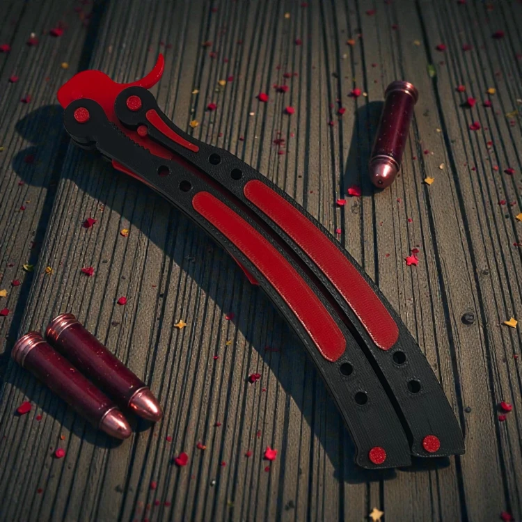 Nóż motylkowy (butterfly) (RUBIN) Dekoracja CSGO i CS2 Druk 3D